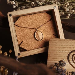 Holzkern Halsketten|Schmuck^Mirror Halskette
