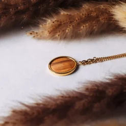 Holzkern Halsketten|Schmuck^Mirror Halskette