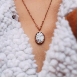 Holzkern Halsketten|Schmuck^Mirror Halskette