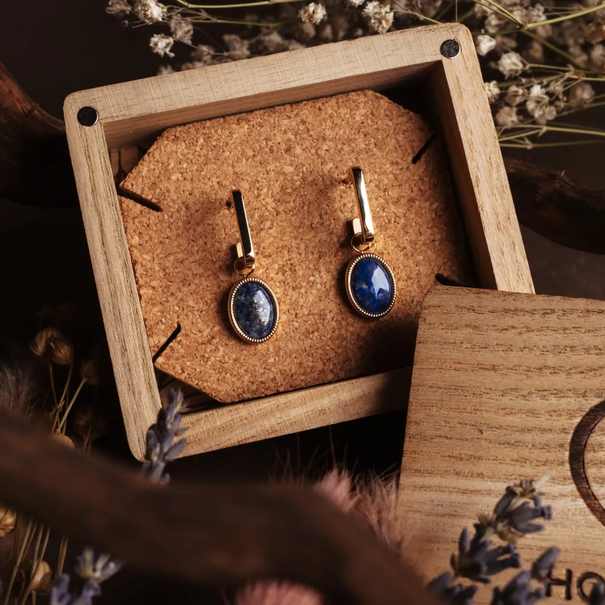 Holzkern Ohrringe|Schmuck^Mirror Ohrringe