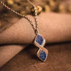 Holzkern Halsketten|Schmuck^Mosaic Halskette
