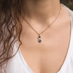 Holzkern Halsketten|Schmuck^Mosaic Halskette