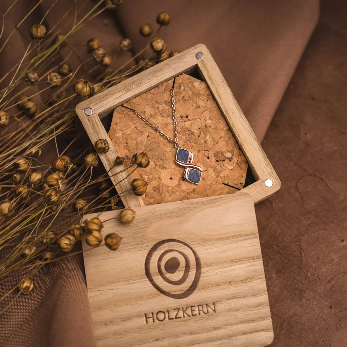 Holzkern Halsketten|Schmuck^Mosaic Halskette