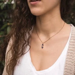 Holzkern Halsketten|Schmuck^Mosaic Halskette