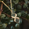 Holzkern Halsketten|Schmuck^Mosaic Halskette