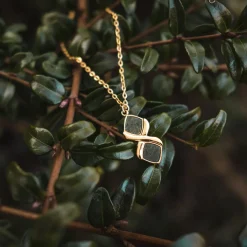 Holzkern Halsketten|Schmuck^Mosaic Halskette