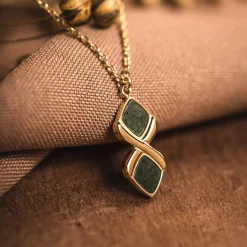 Holzkern Halsketten|Schmuck^Mosaic Halskette