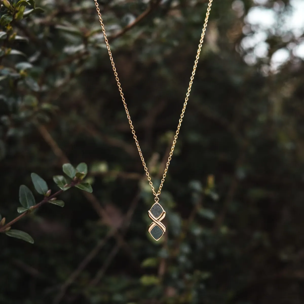 Holzkern Halsketten|Schmuck^Mosaic Halskette