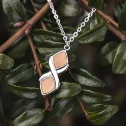 Holzkern Halsketten|Schmuck^Mosaic Halskette