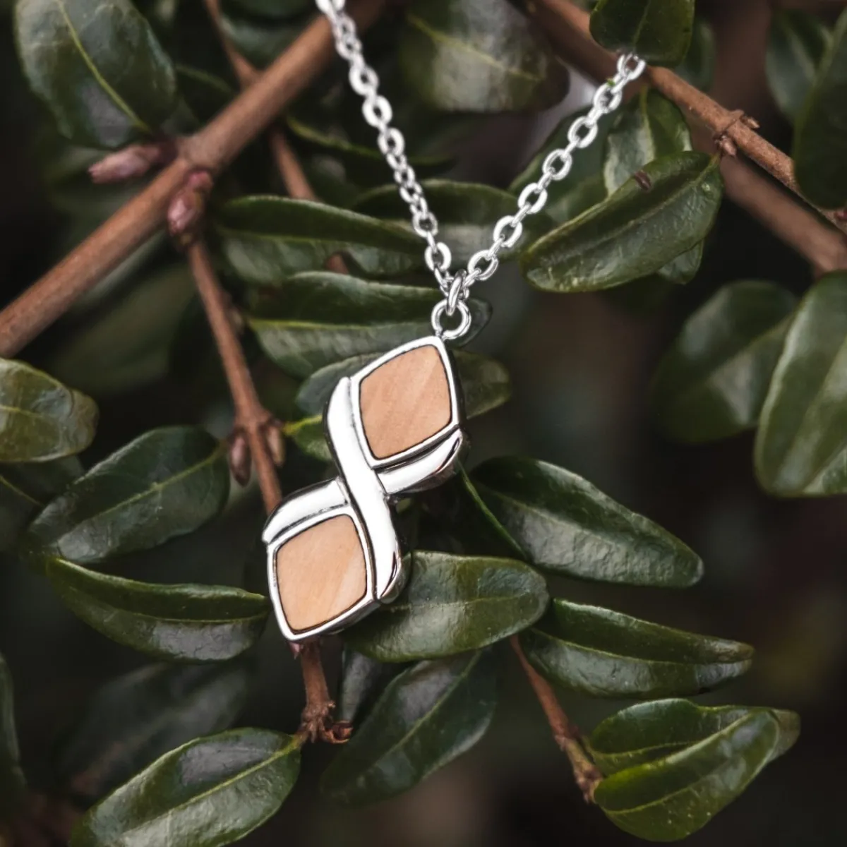 Holzkern Halsketten|Schmuck^Mosaic Halskette