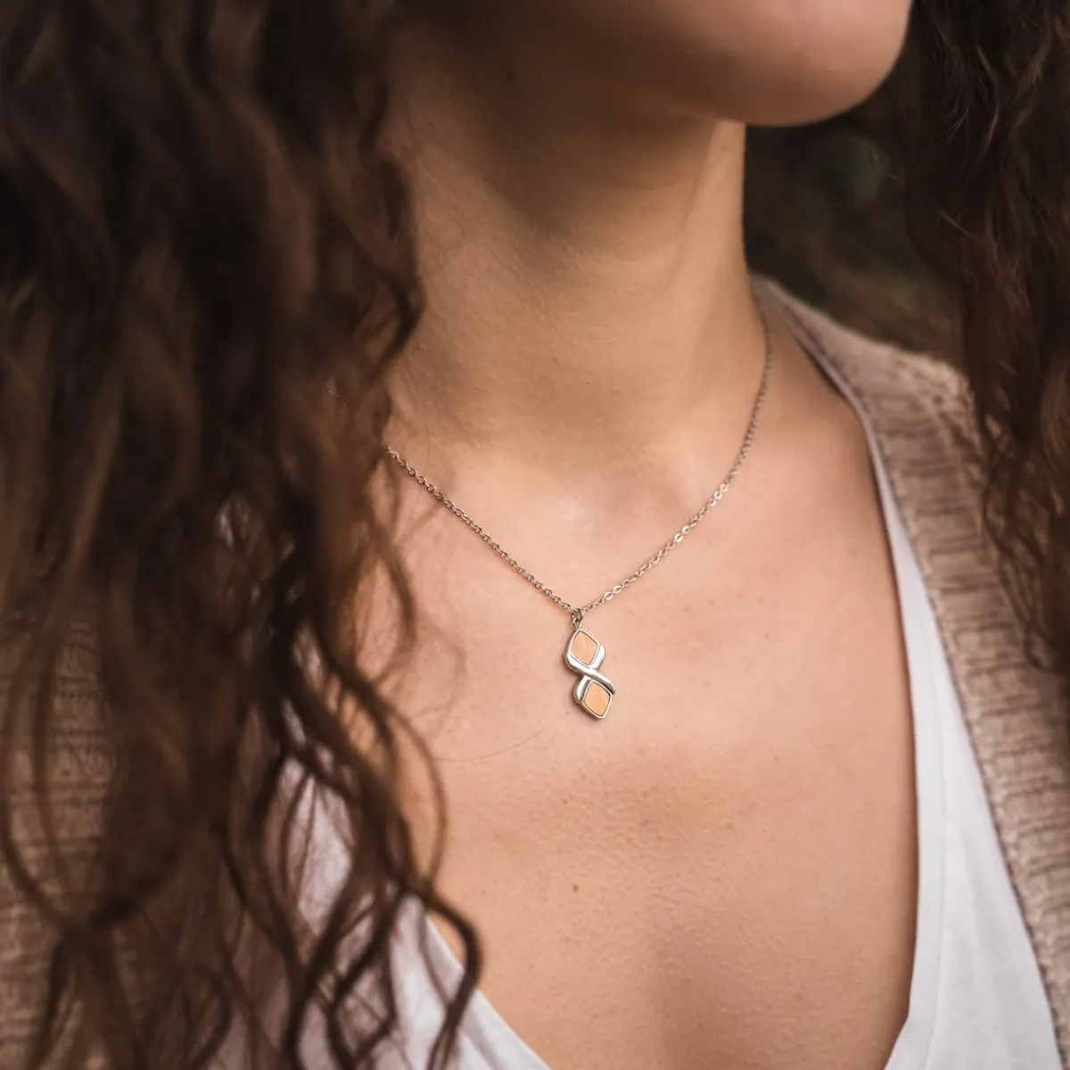 Holzkern Halsketten|Schmuck^Mosaic Halskette