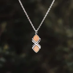 Holzkern Halsketten|Schmuck^Mosaic Halskette