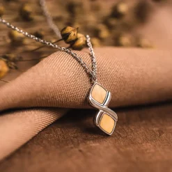 Holzkern Halsketten|Schmuck^Mosaic Halskette