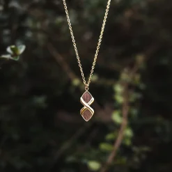 Holzkern Halsketten|Schmuck^Mosaic Halskette