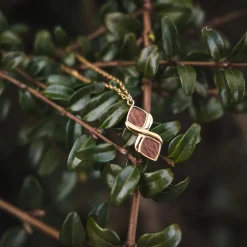 Holzkern Halsketten|Schmuck^Mosaic Halskette