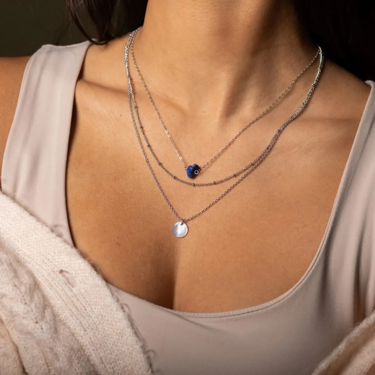 Holzkern Halsketten|Schmuck^Oceanfoam Halskette