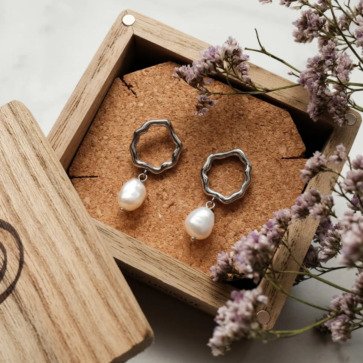 Holzkern Ohrringe|Schmuck^Oceanfoam Ohrringe