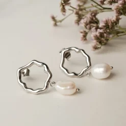 Holzkern Ohrringe|Schmuck^Oceanfoam Ohrringe