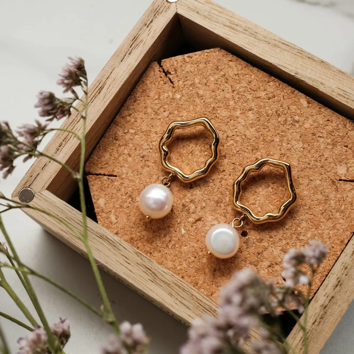 Holzkern Ohrringe|Schmuck^Oceanfoam Ohrringe