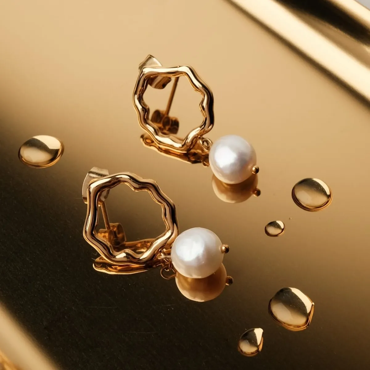 Holzkern Ohrringe|Schmuck^Oceanfoam Ohrringe