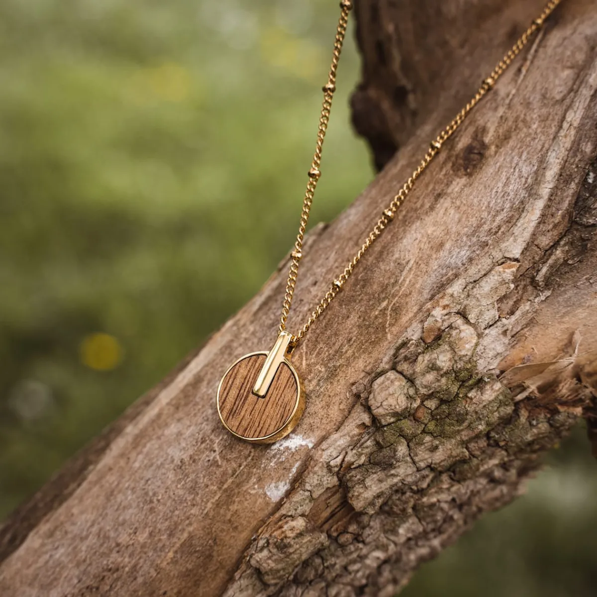 Holzkern Halsketten|Schmuck^Opacity Halskette