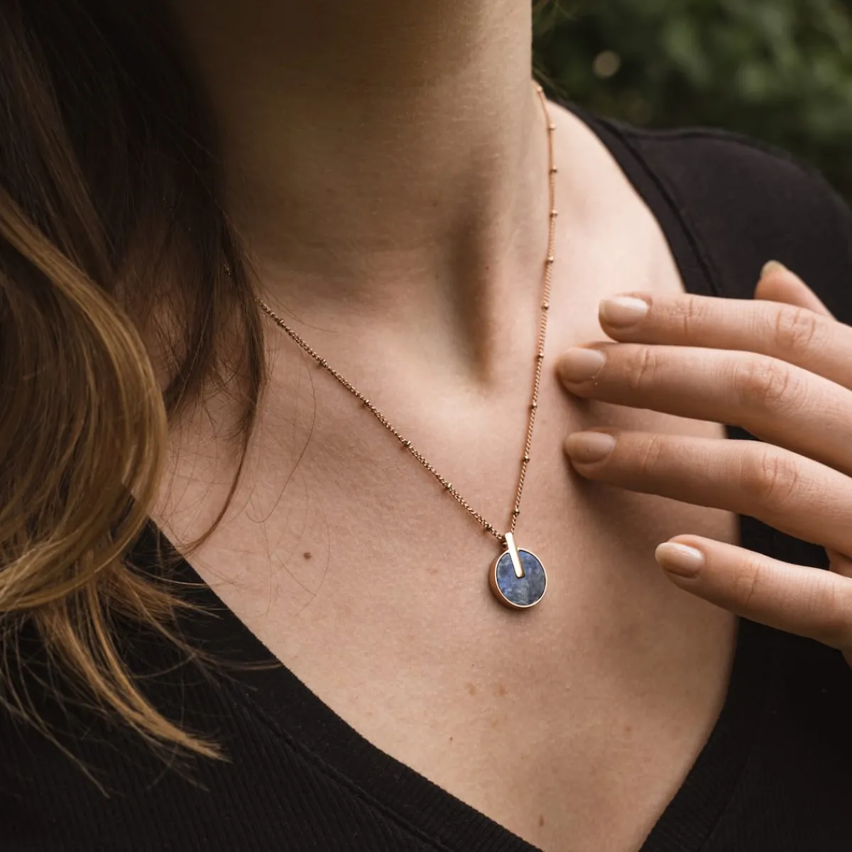 Holzkern Halsketten|Schmuck^Opacity Halskette