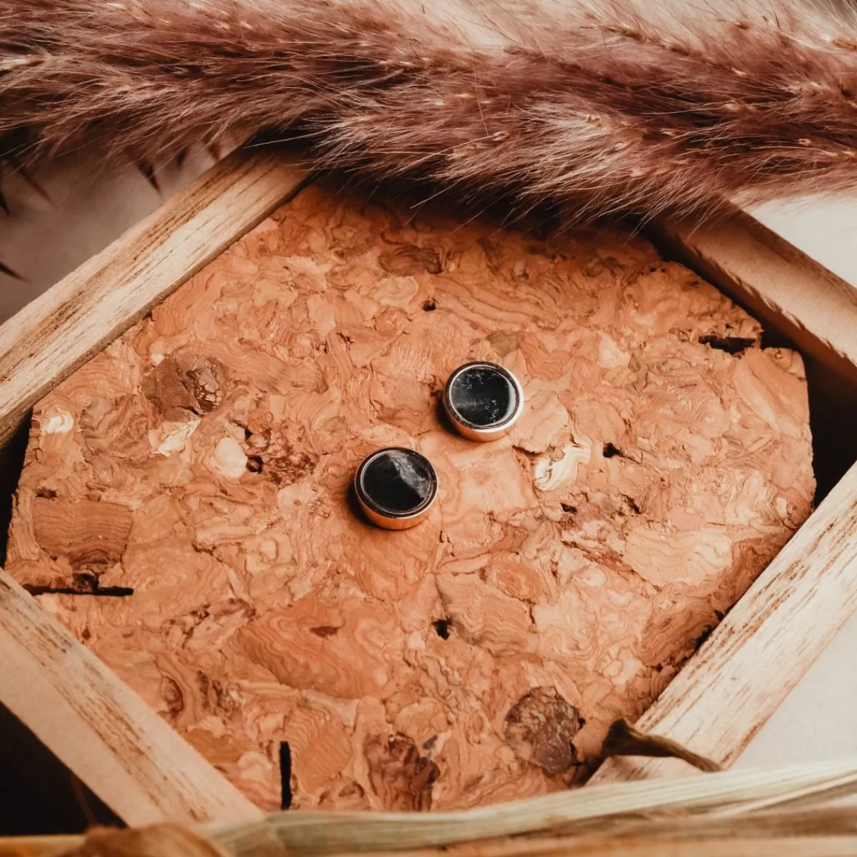 Holzkern Ohrringe|Schmuck^Pigment Ohrringe