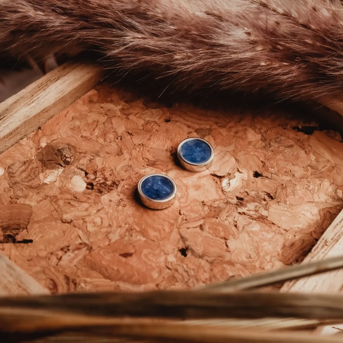Holzkern Ohrringe|Schmuck^Pigment Ohrringe
