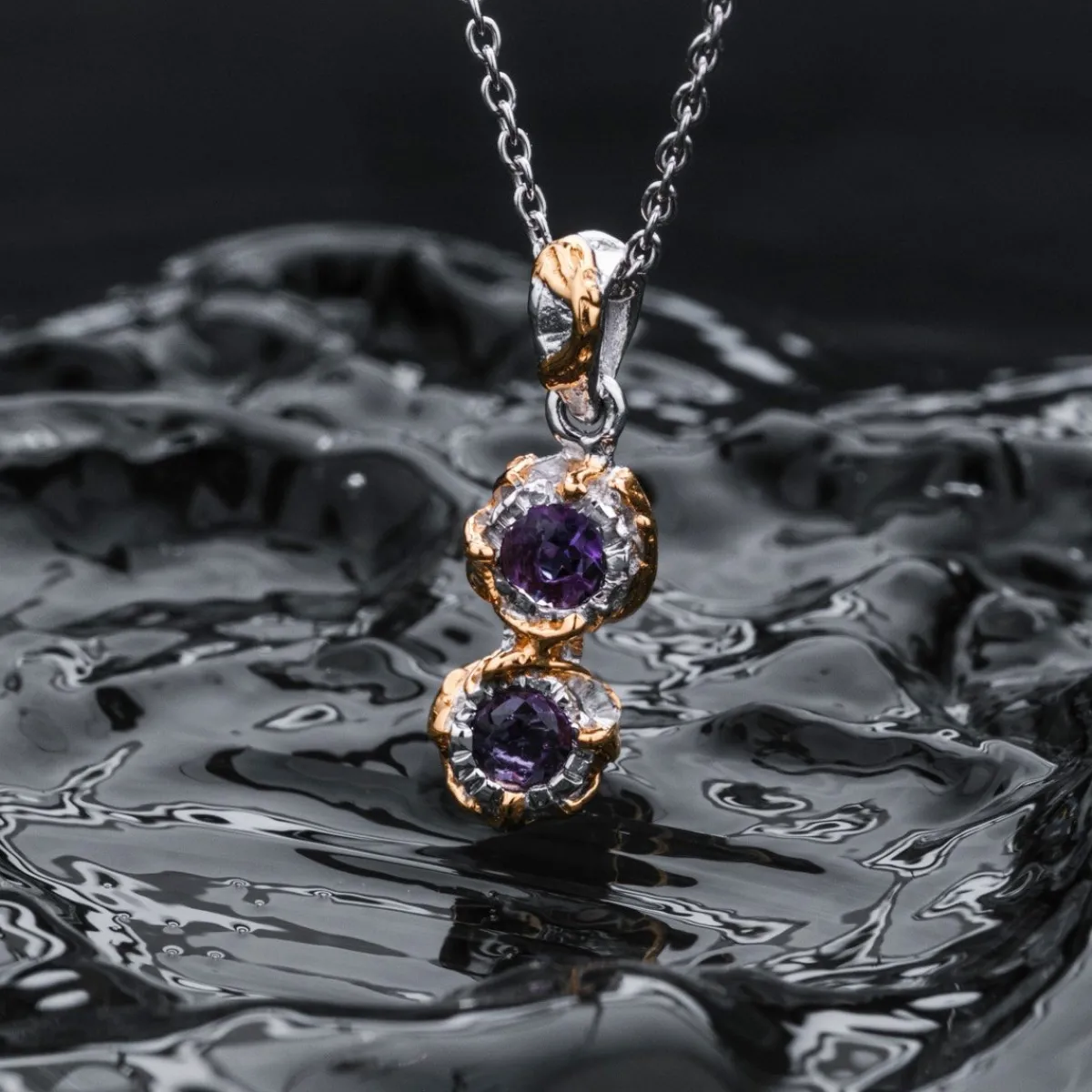 Holzkern Halsketten|Schmuck^Silverstream Halskette