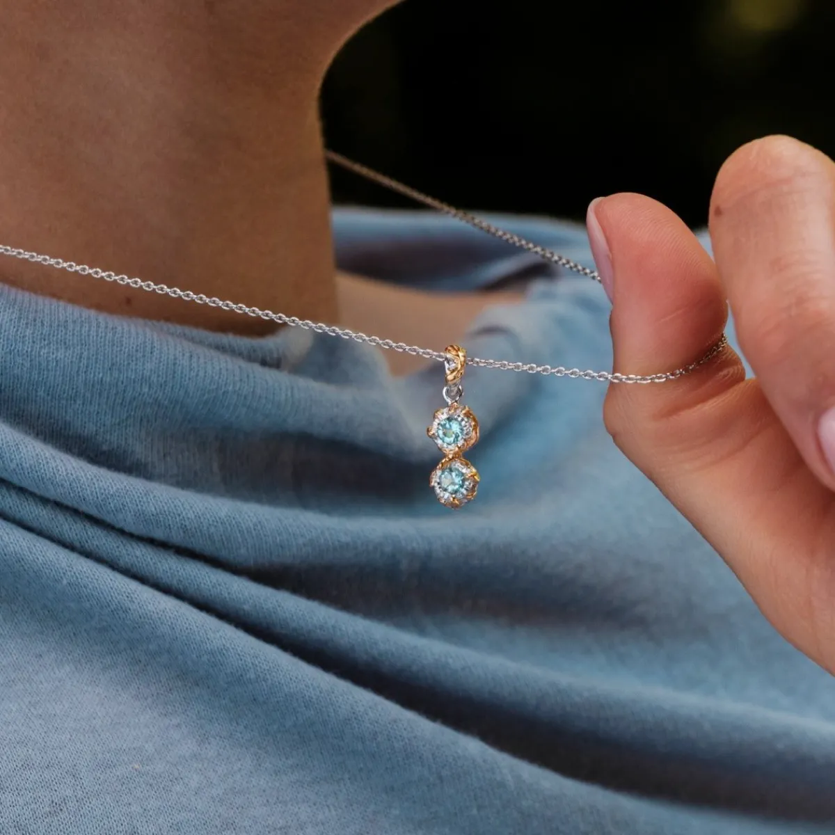 Holzkern Halsketten|Schmuck^Silverstream Halskette
