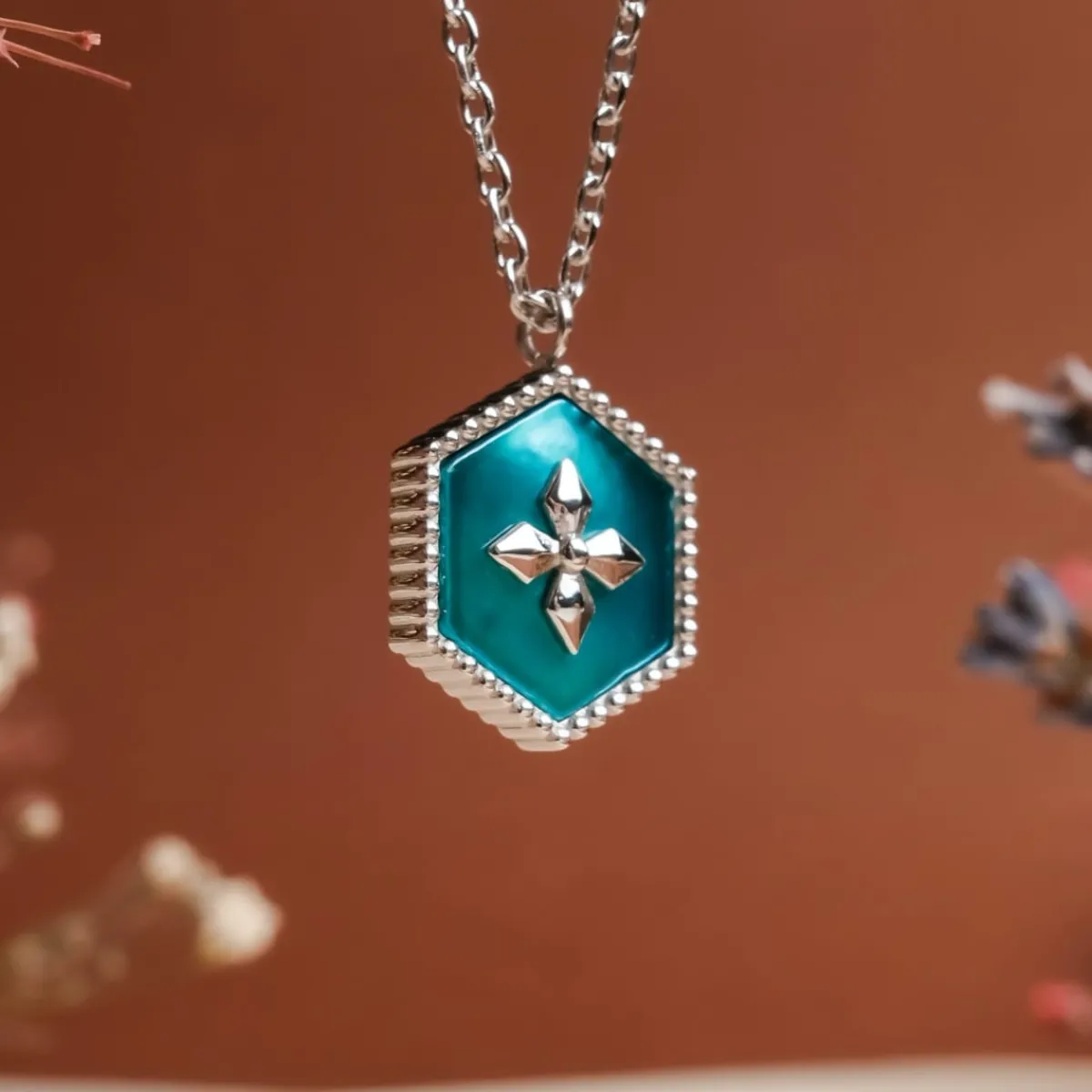 Holzkern Halsketten|Schmuck^Spectral Halskette