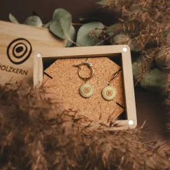 Holzkern Ohrringe|Schmuck^Stencil Ohrringe
