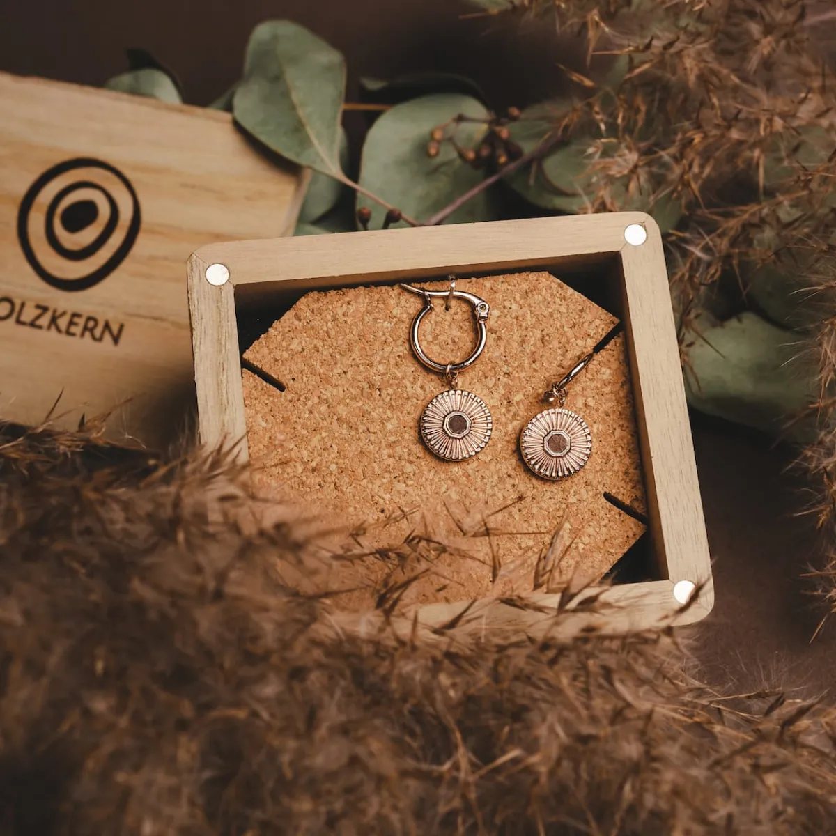 Holzkern Ohrringe|Schmuck^Stencil Ohrringe