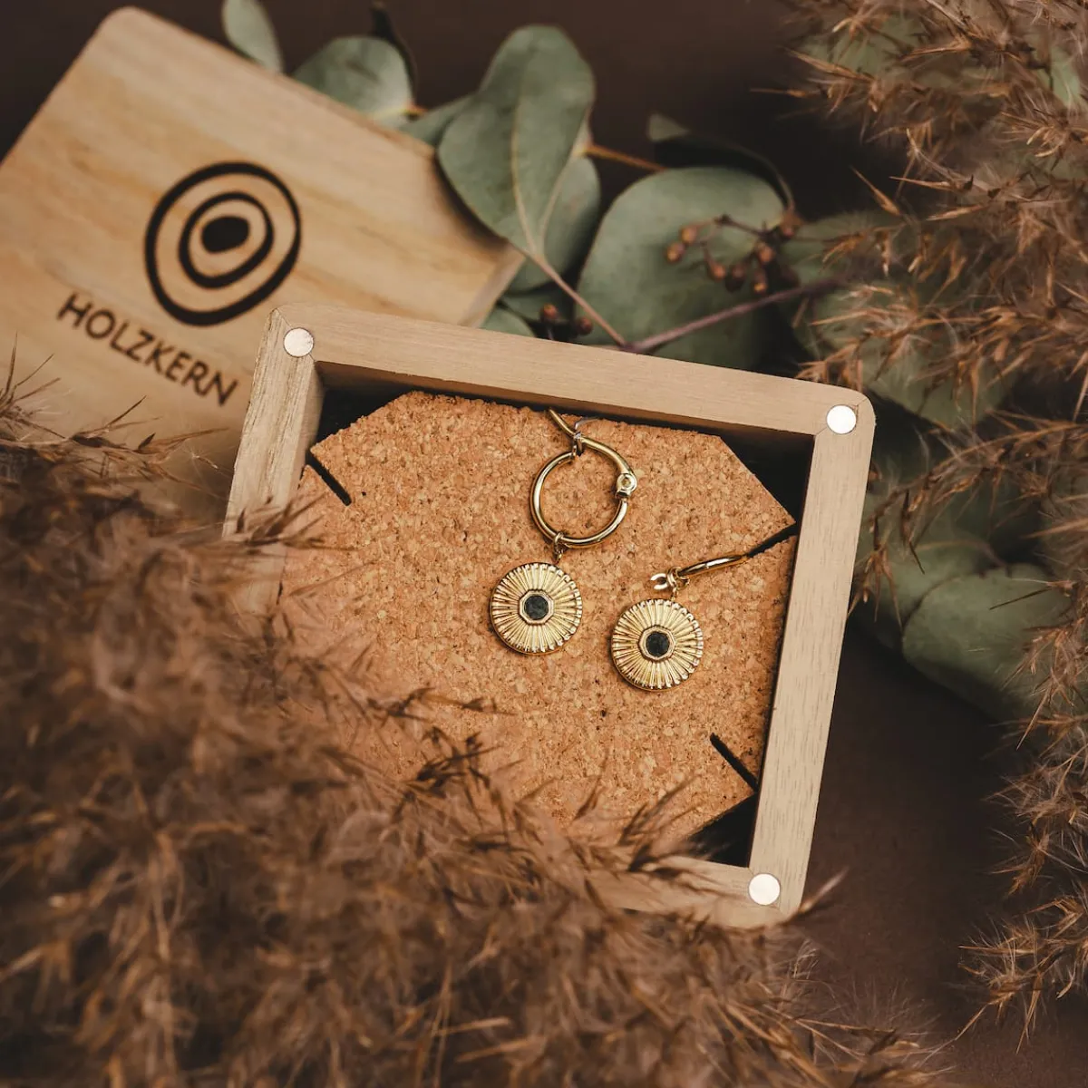 Holzkern Ohrringe|Schmuck^Stencil Ohrringe