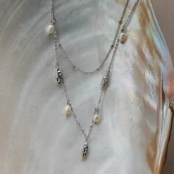 Holzkern Halsketten|Schmuck^Summersweet Doppelkette