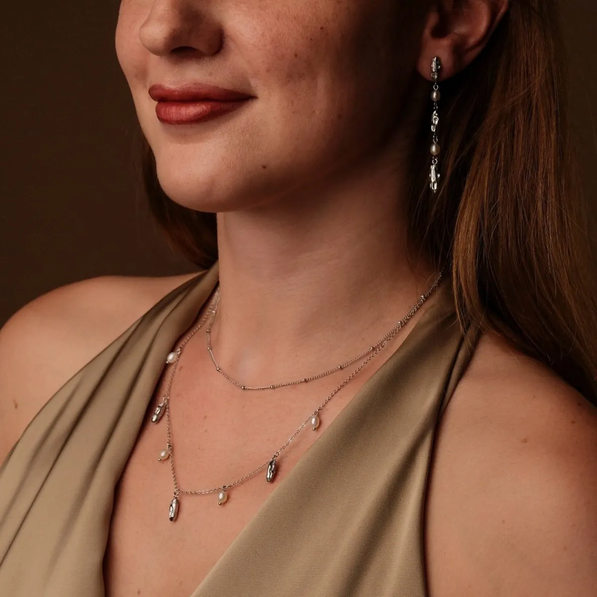 Holzkern Halsketten|Schmuck^Summersweet Doppelkette