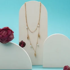 Holzkern Halsketten|Schmuck^Summersweet Doppelkette