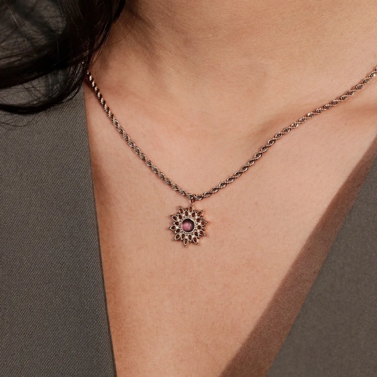 Holzkern Halsketten|Schmuck^Suncatcher Halskette