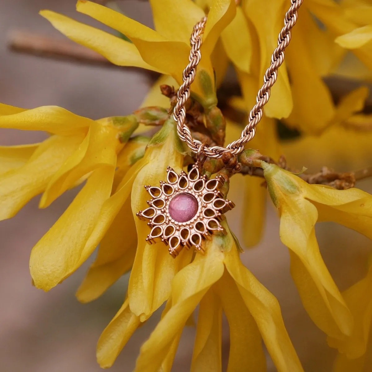 Holzkern Halsketten|Schmuck^Suncatcher Halskette