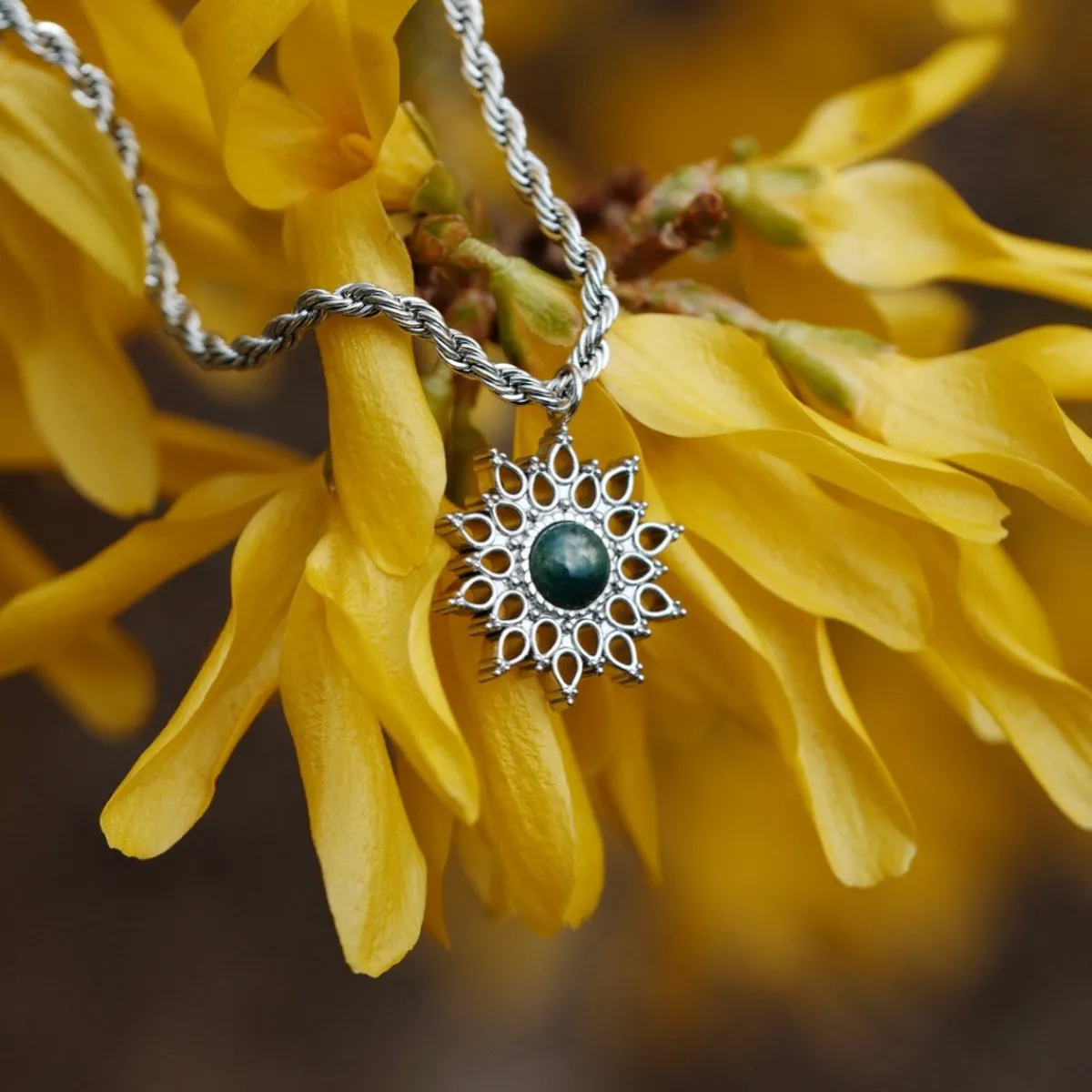 Holzkern Halsketten|Schmuck^Suncatcher Halskette