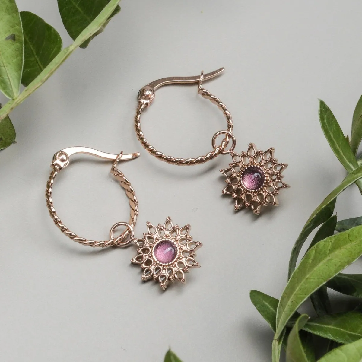 Holzkern Ohrringe|Schmuck^Suncatcher Ohrringe