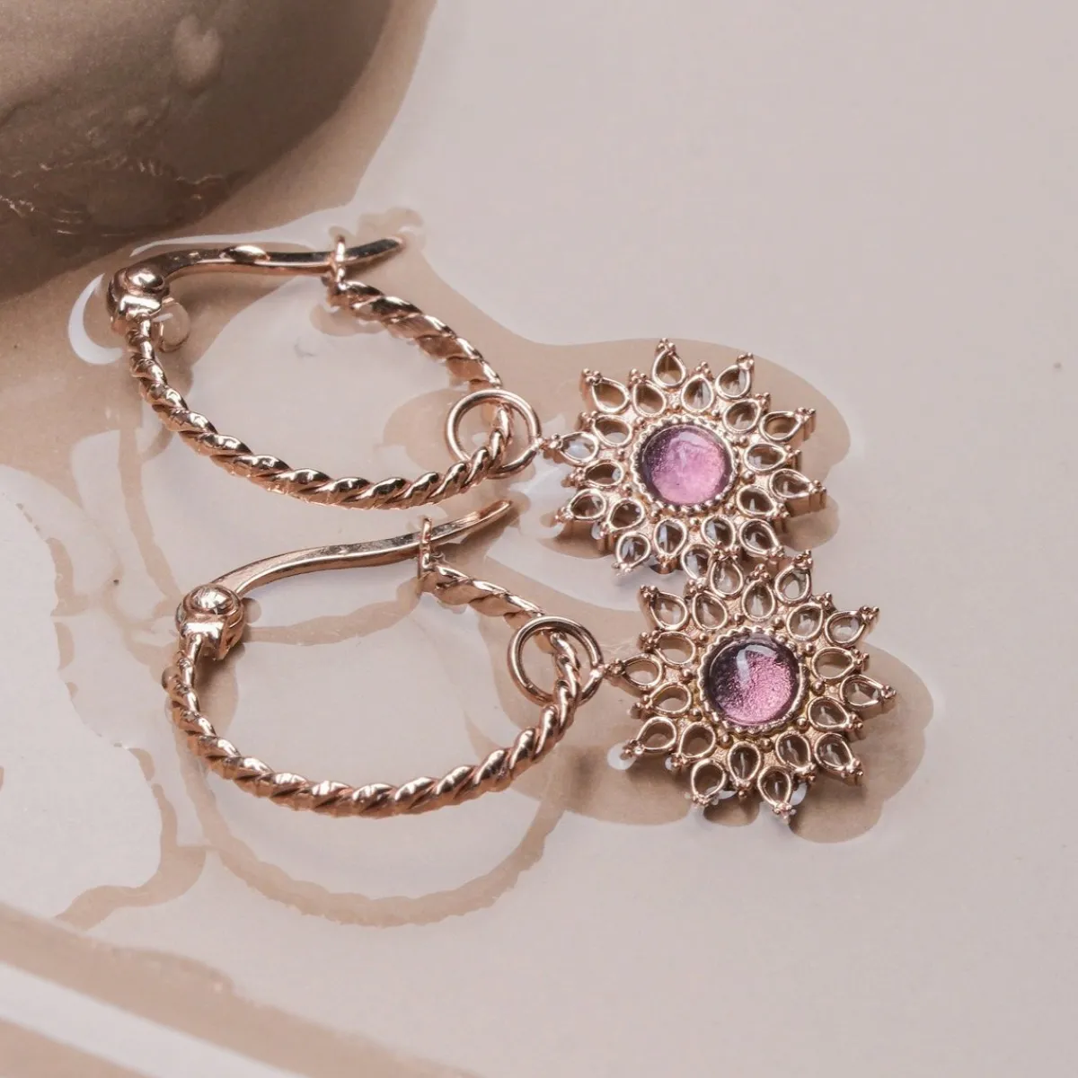 Holzkern Ohrringe|Schmuck^Suncatcher Ohrringe