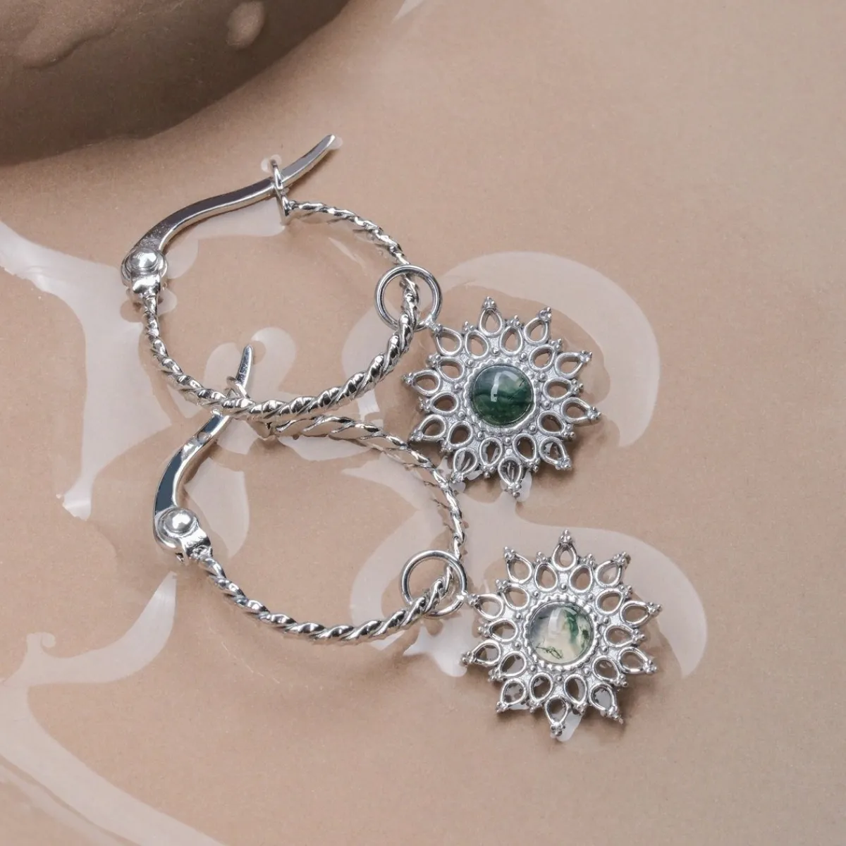 Holzkern Ohrringe|Schmuck^Suncatcher Ohrringe
