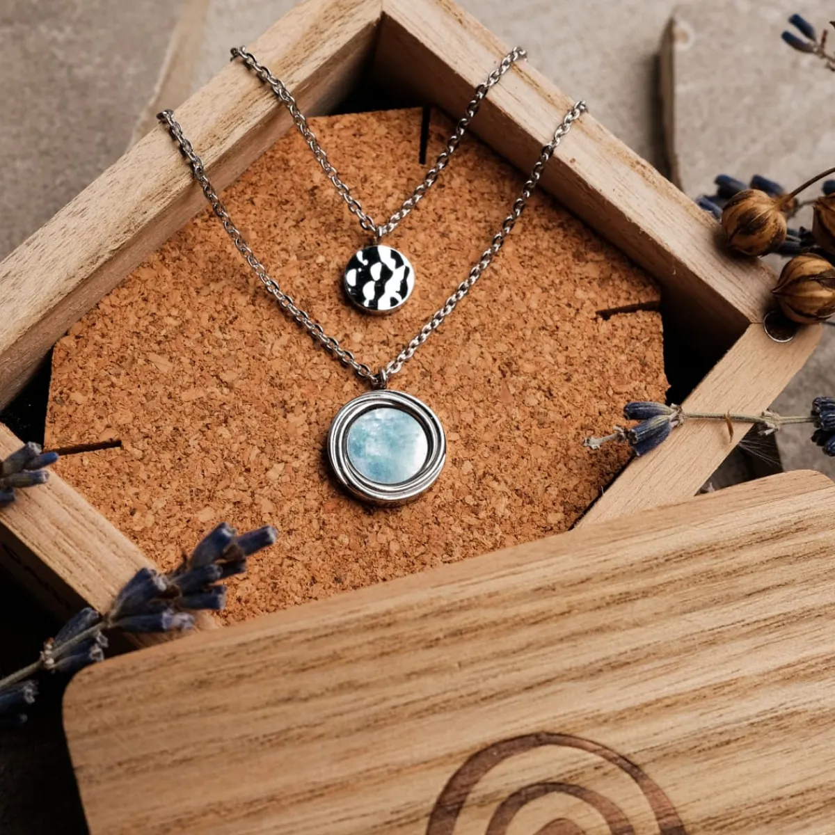 Holzkern Halsketten|Schmuck^Zendala Halskette