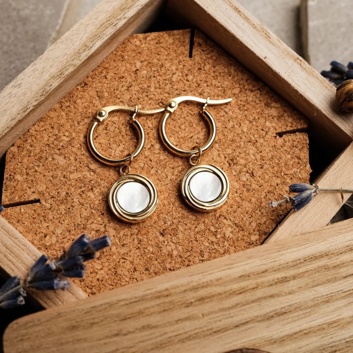 Holzkern Ohrringe|Schmuck^Zendala Ohrringe