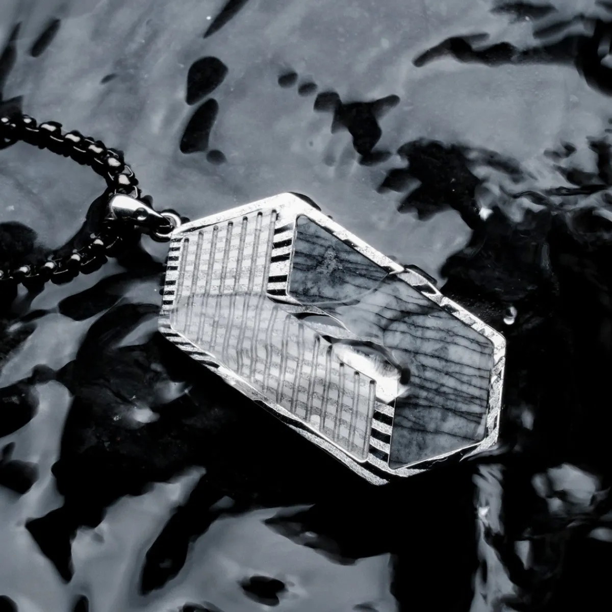 Holzkern Halsketten|Schmuck^Zigzag Halskette