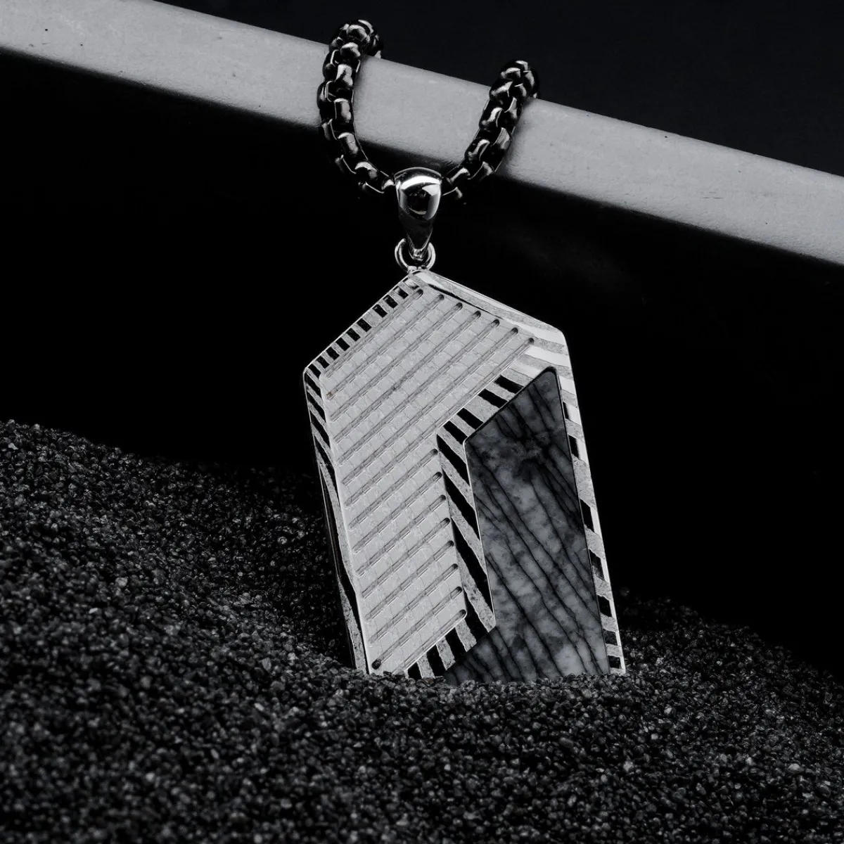 Holzkern Halsketten|Schmuck^Zigzag Halskette
