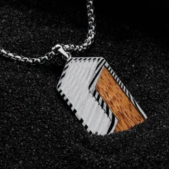 Holzkern Halsketten|Schmuck^Zigzag Halskette