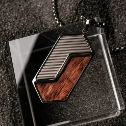 Holzkern Halsketten|Schmuck^Zigzag Halskette