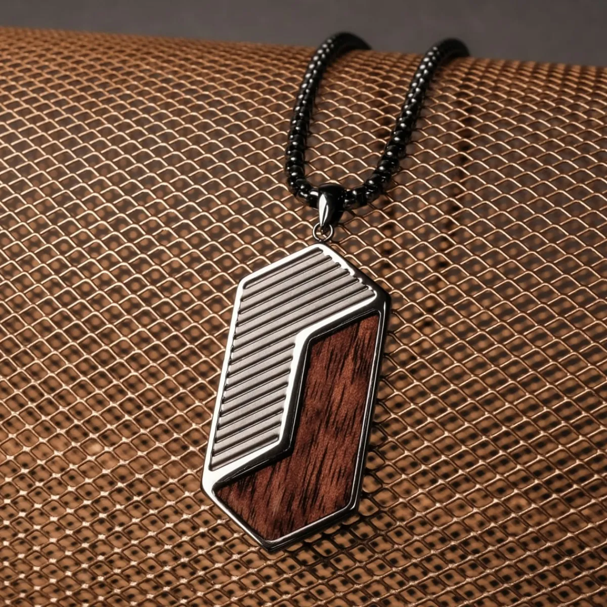 Holzkern Halsketten|Schmuck^Zigzag Halskette